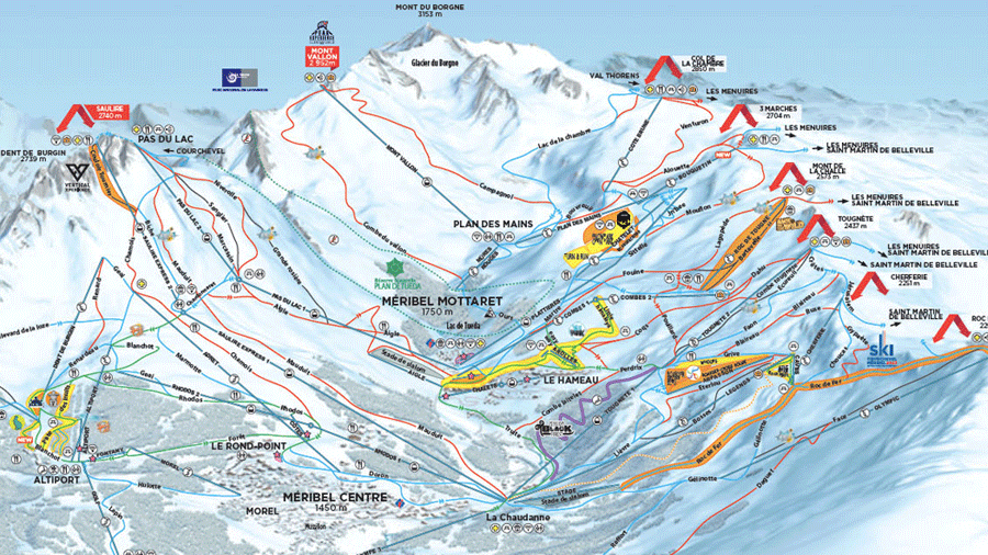 Three Valleys Piste Map Meribel Piste Map - Ski The Three Valleys (Pdf Download)