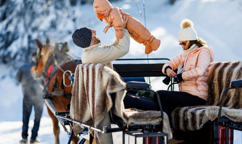 Horse-drawn sleigh ride in Méribel