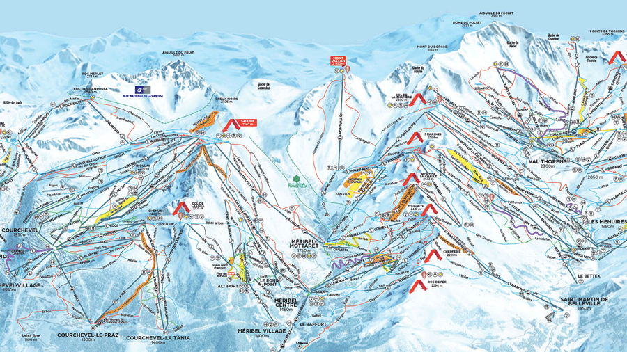 Three Valleys piste maps