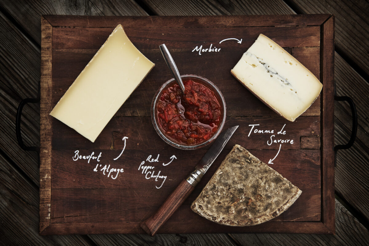 The Ski Basics food philosophy 3 cheese board as part of food in ski basics catered ski chalet in meribel