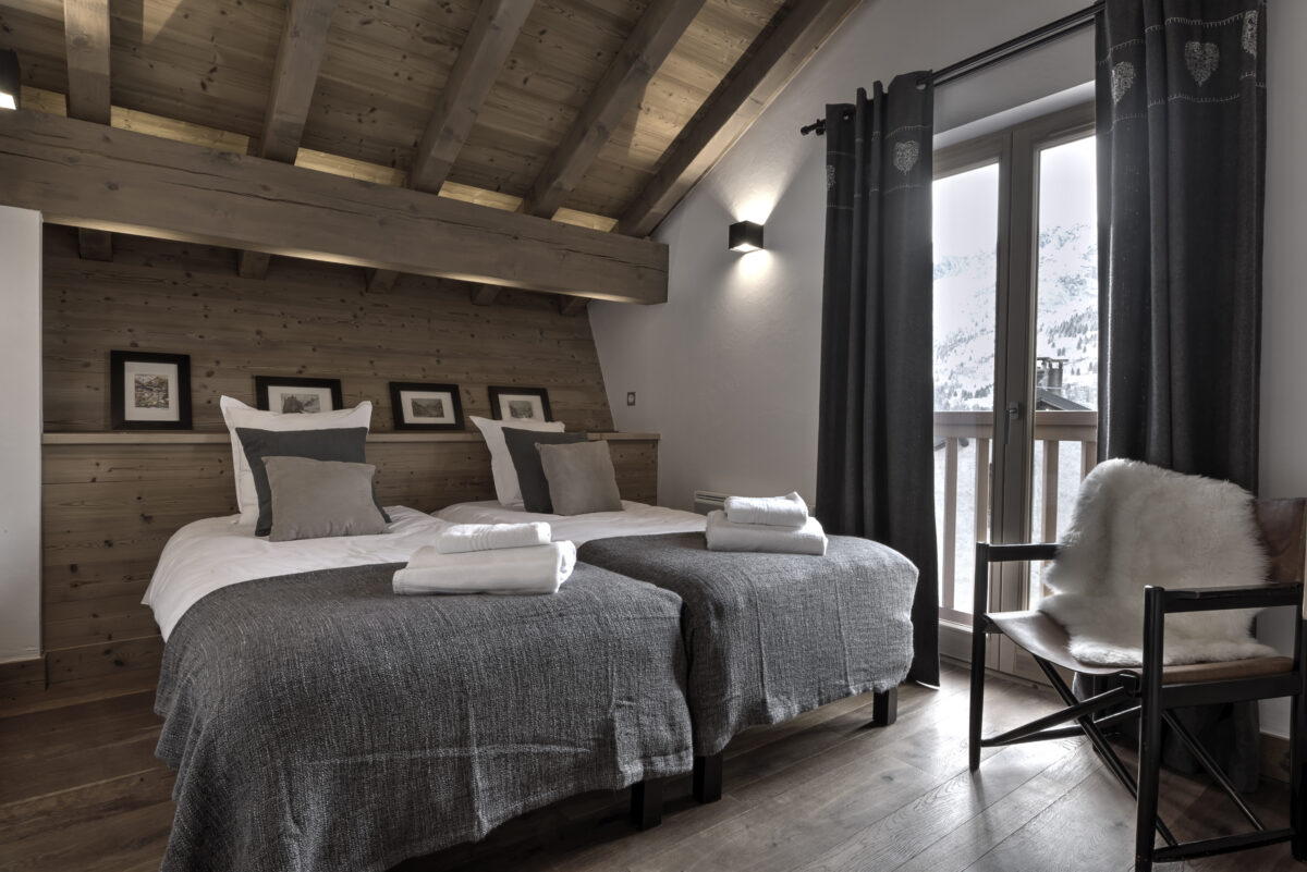 catered ski chalet in meribel village - bedroom of chalet victories 