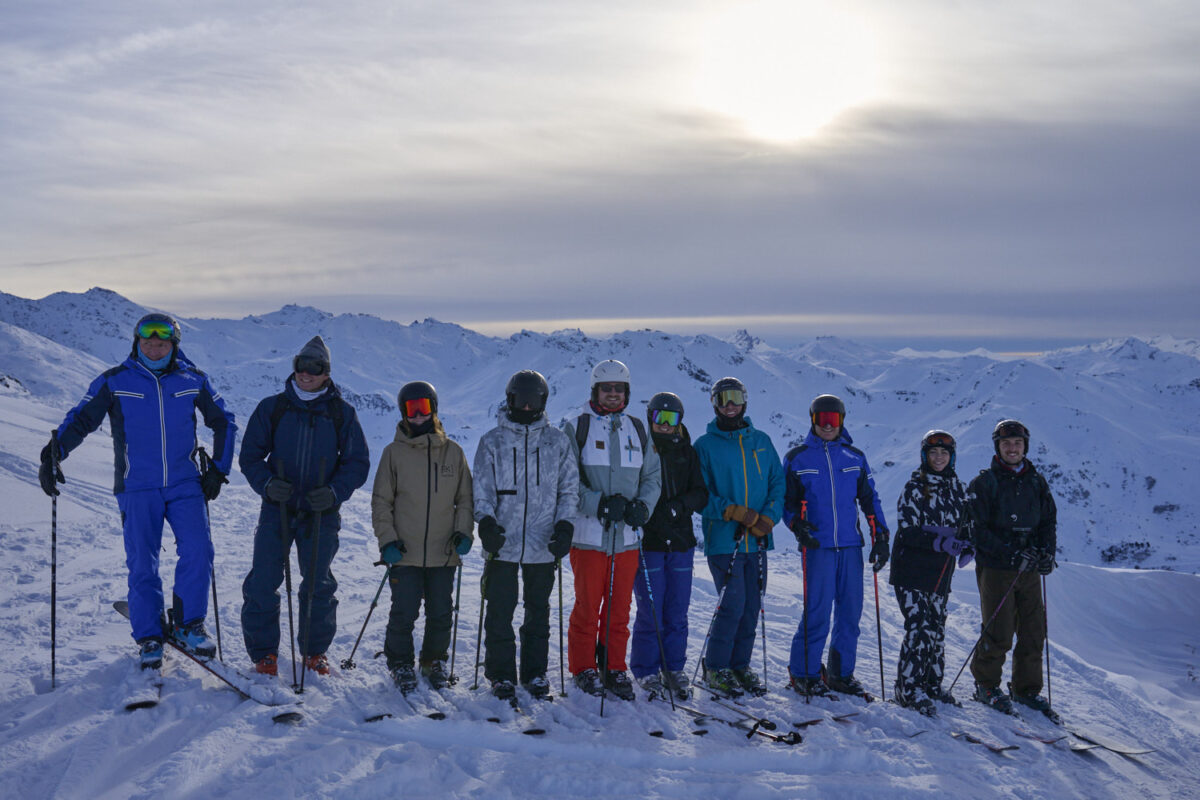 Ski Lesson with Parallel Lines for the season staff at Ski Basics in Meribel