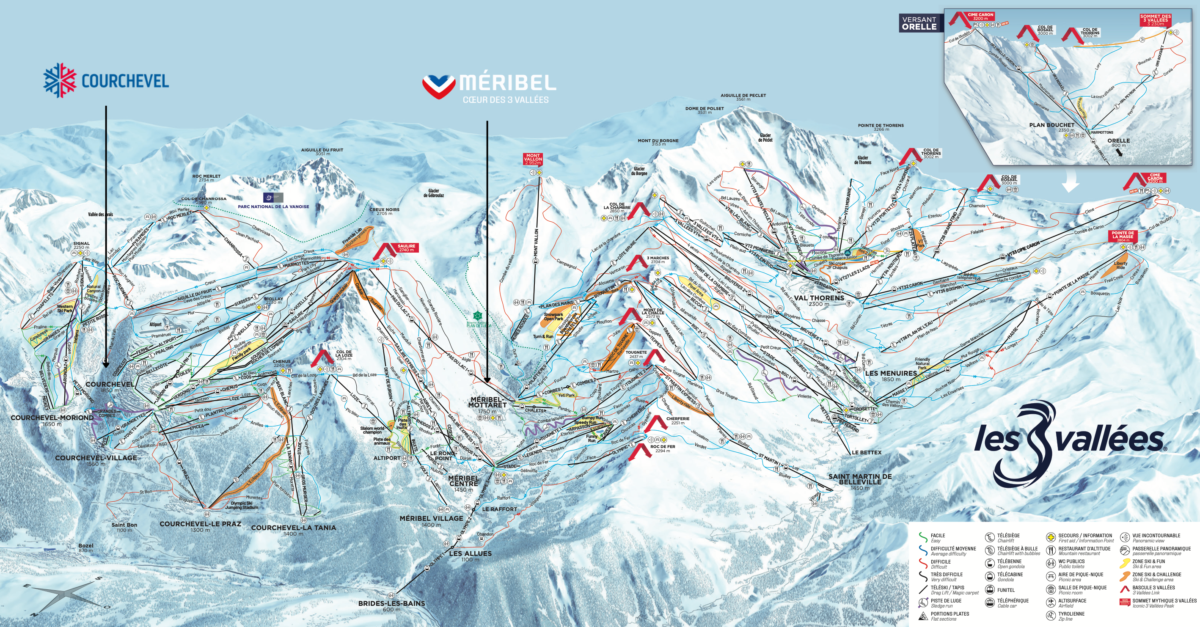 Meribel vs Courchevel - where are they located in the three valleys