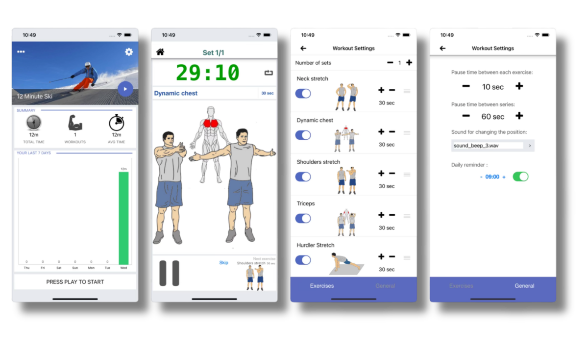 12 Mins SKi Fit Workout App 